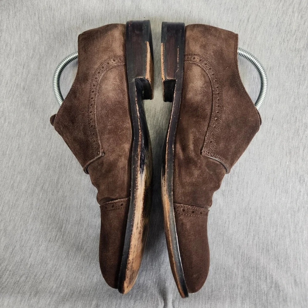 Crosby Square Allen Size 10 Double Monk Strap Brown Suede Loafer Dress‎ Shoes
